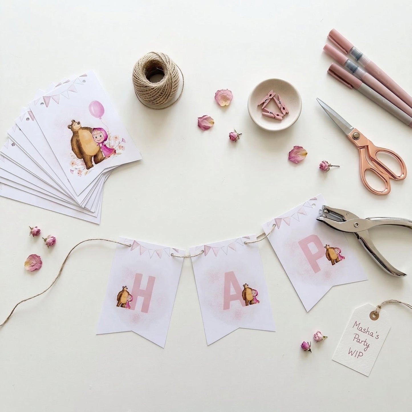 Masha & Bear Birthday Banner