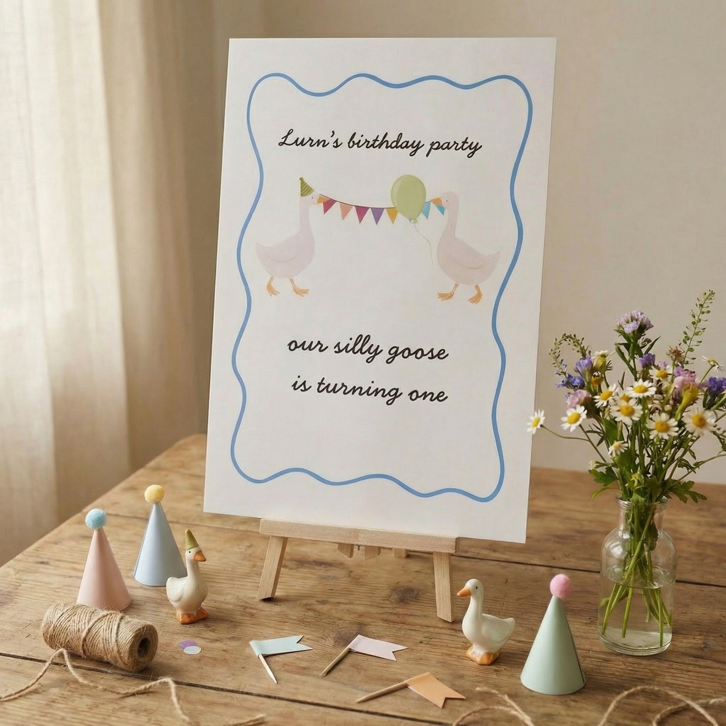 Goose Birthday Welcome Sign – A3