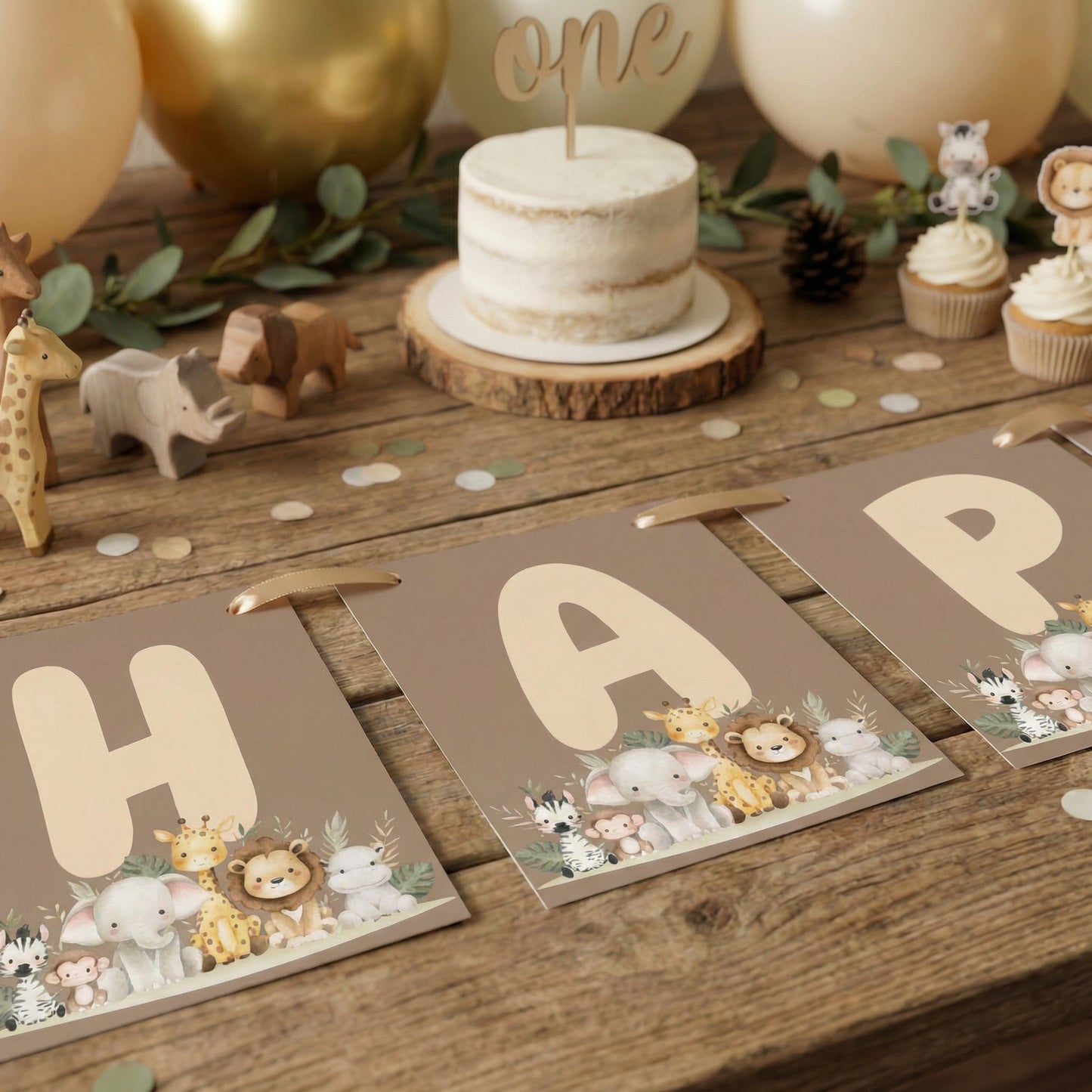 Jungle Animals Birthday Banner