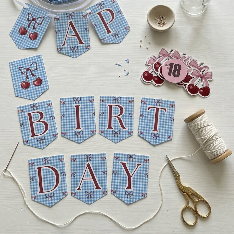 Cherry Happy Birthday Banner