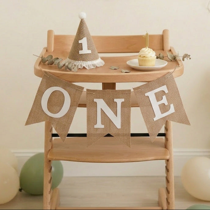 Burlap High Chair Banner
