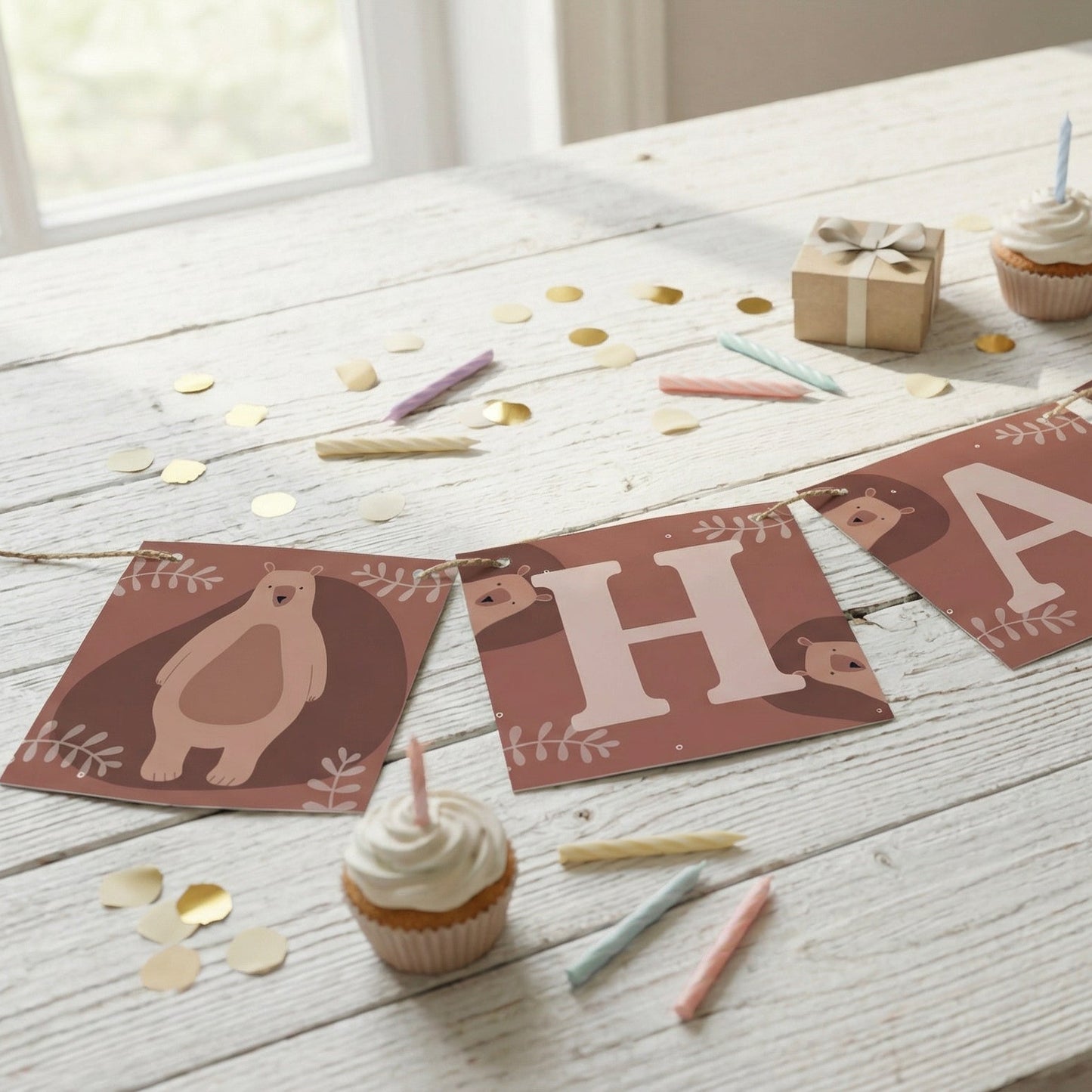 Happy Birthday Bear Banner