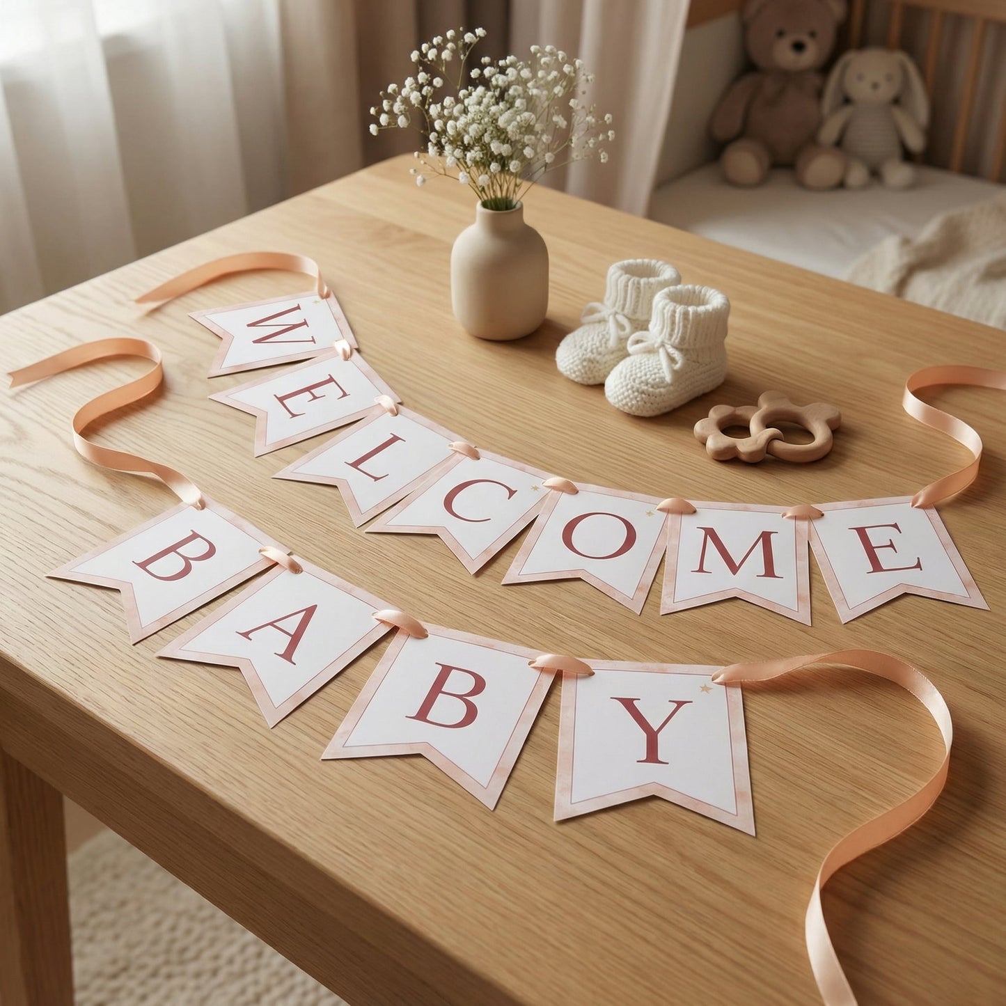 Pastel Pink Welcome Baby Girl