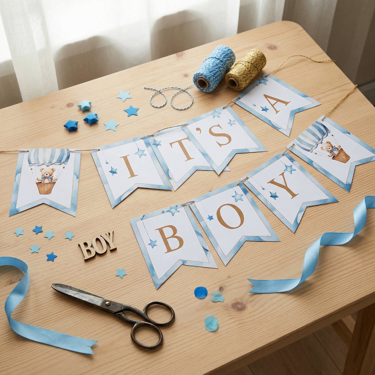 It's a Boy Teddy Bear Banner