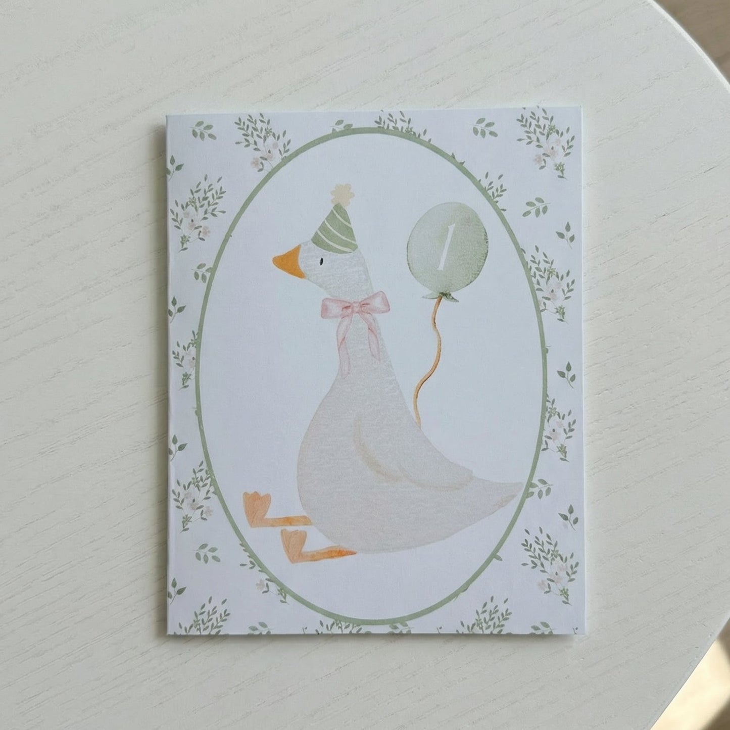 Goose with Balloon Greeting Card
