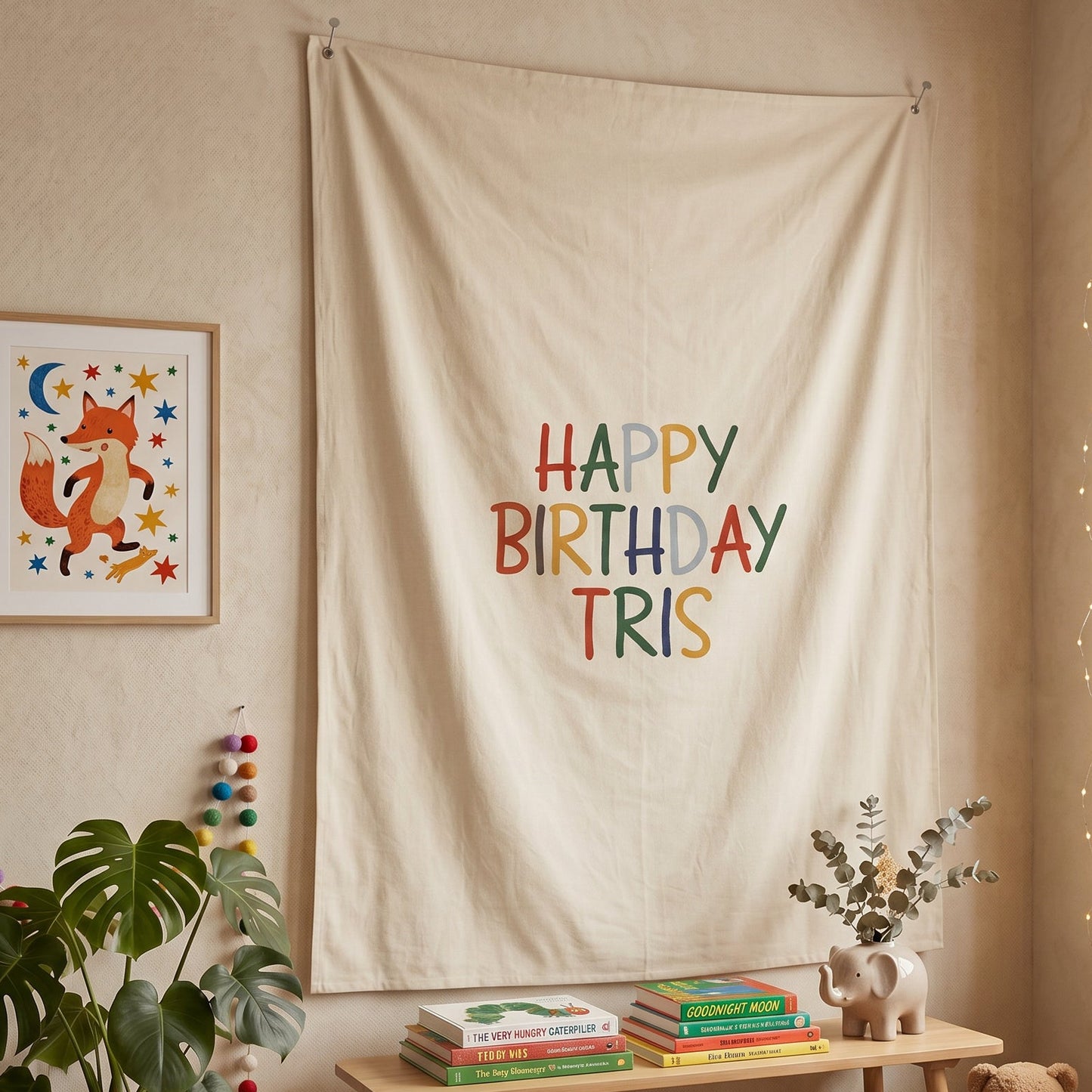 Happy Birthday Fabric Decor