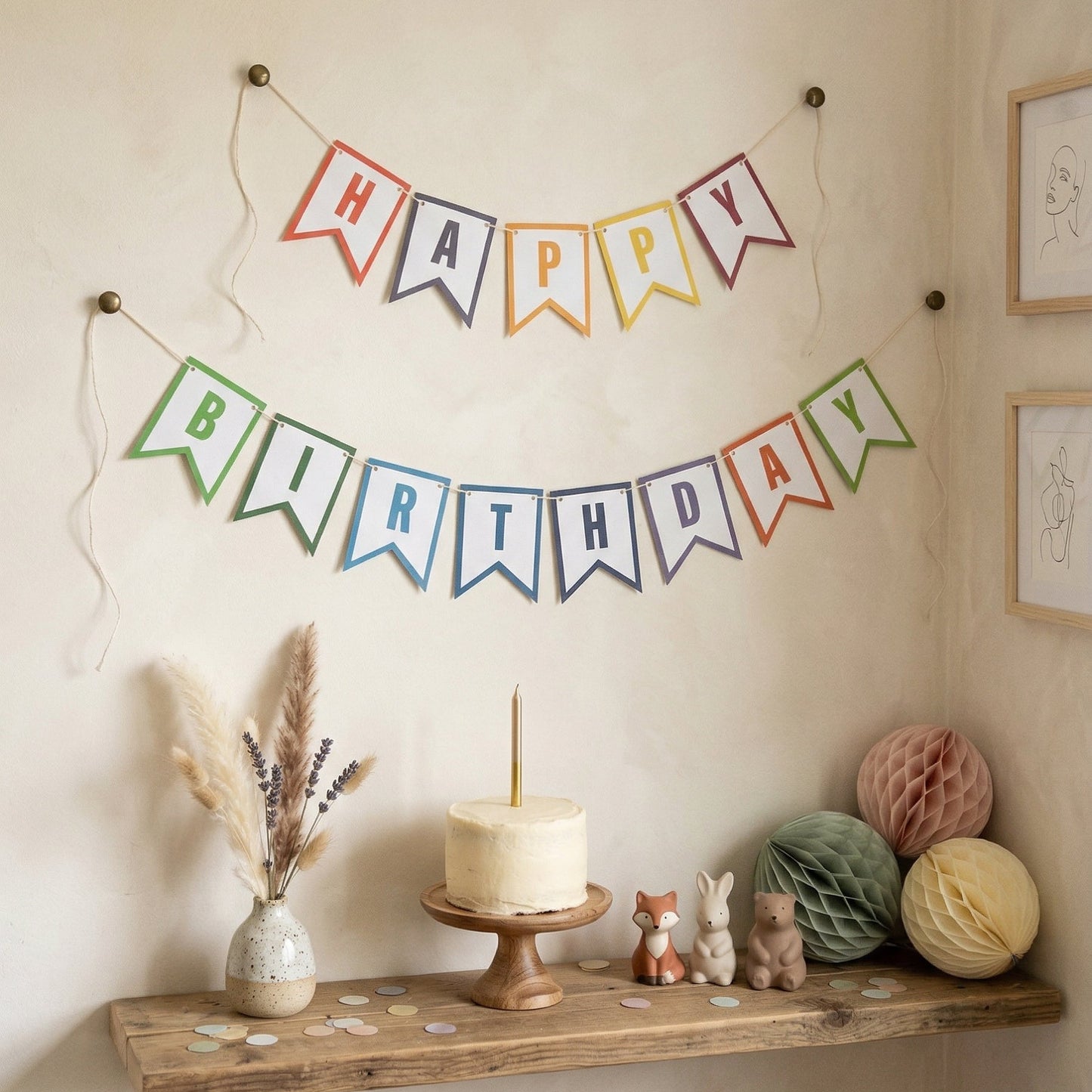 Happy Birthday Colorful Lines
