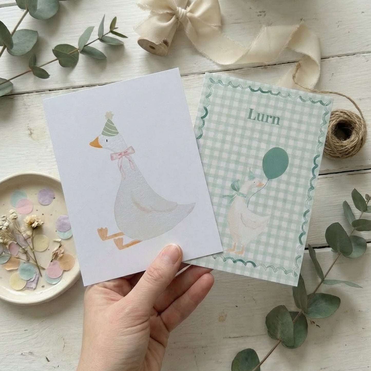 Soft Pastel Goose Greeting Card