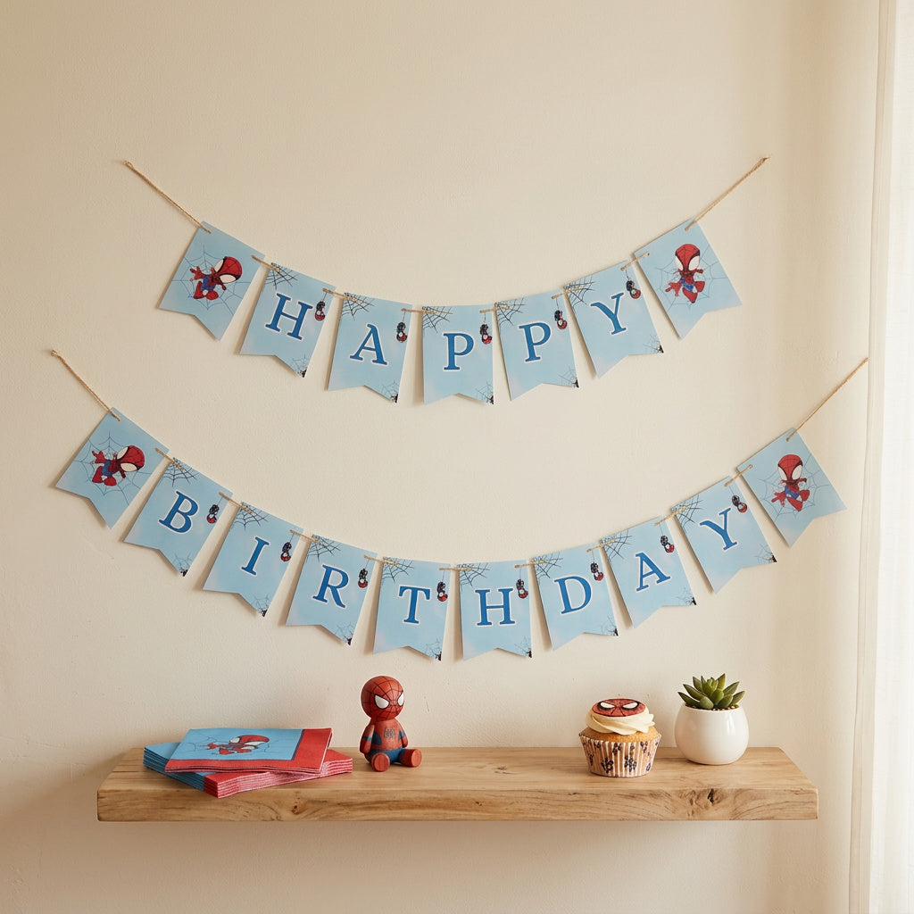 Spiderman Birthday Banner