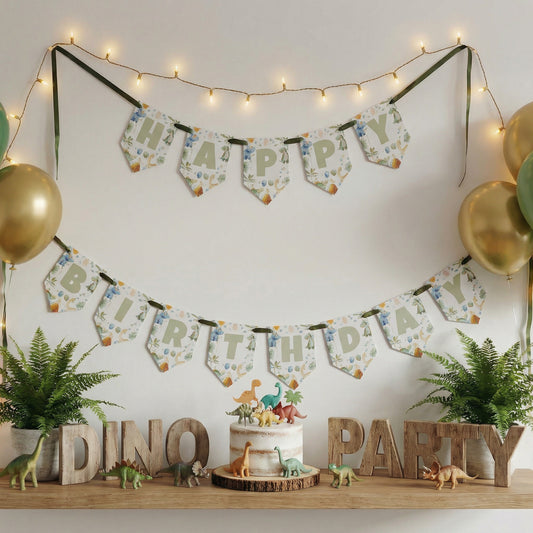 Dino Birthday banner