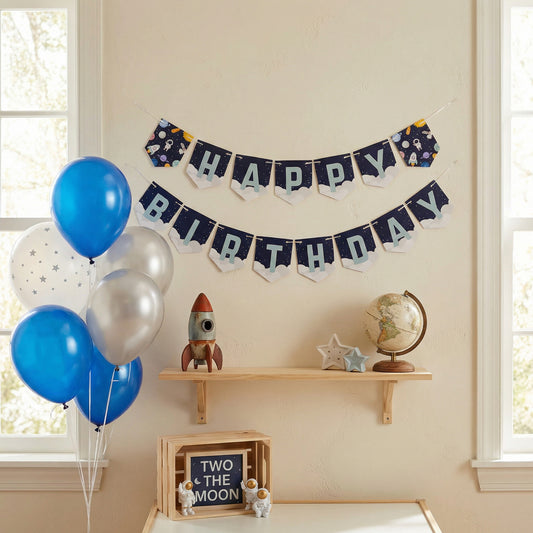 Space Happy Birthday Banner