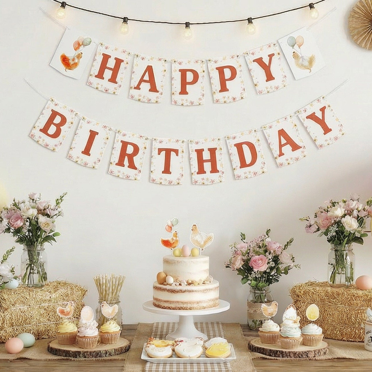 Chicken Birthday Banner