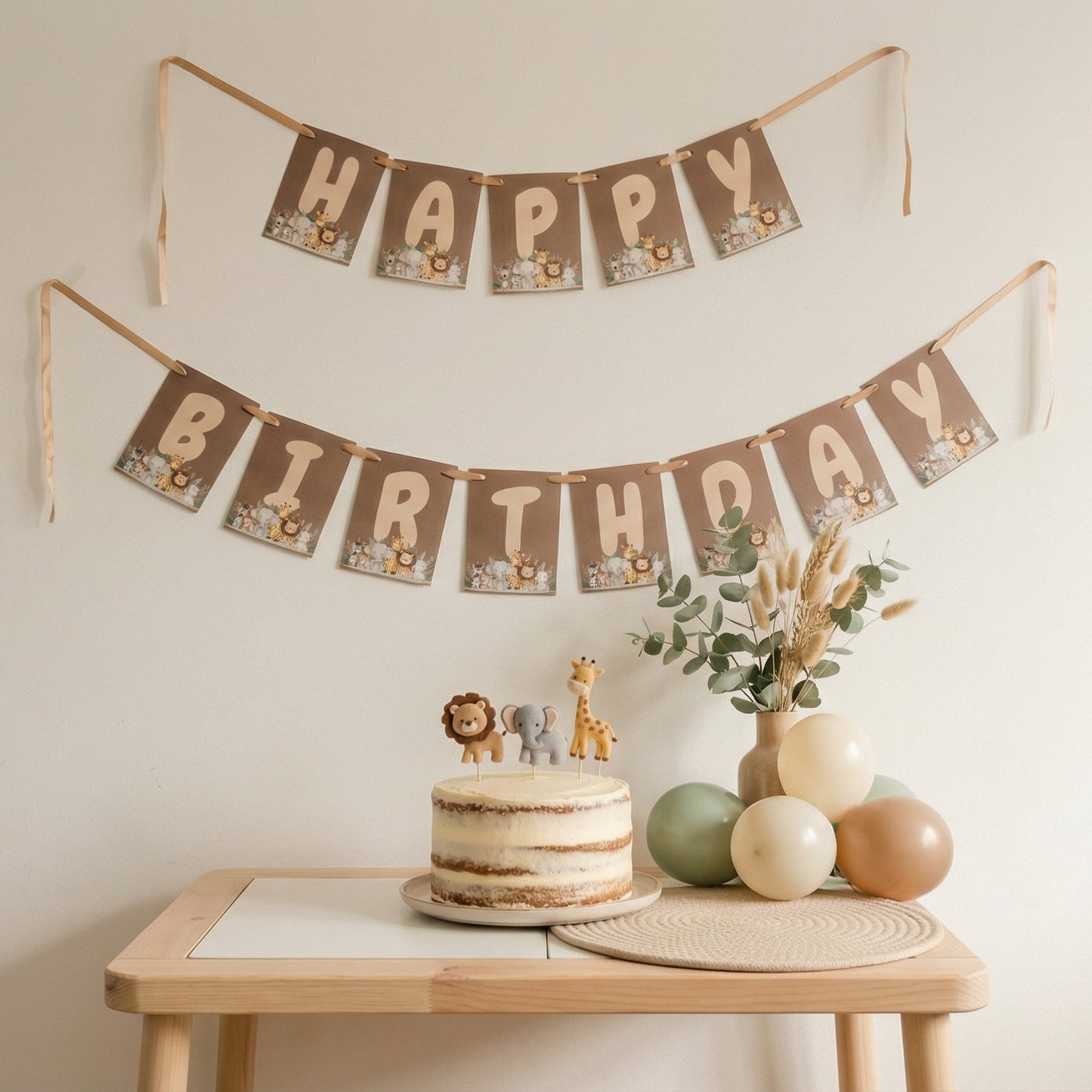 Jungle Animals Birthday Banner