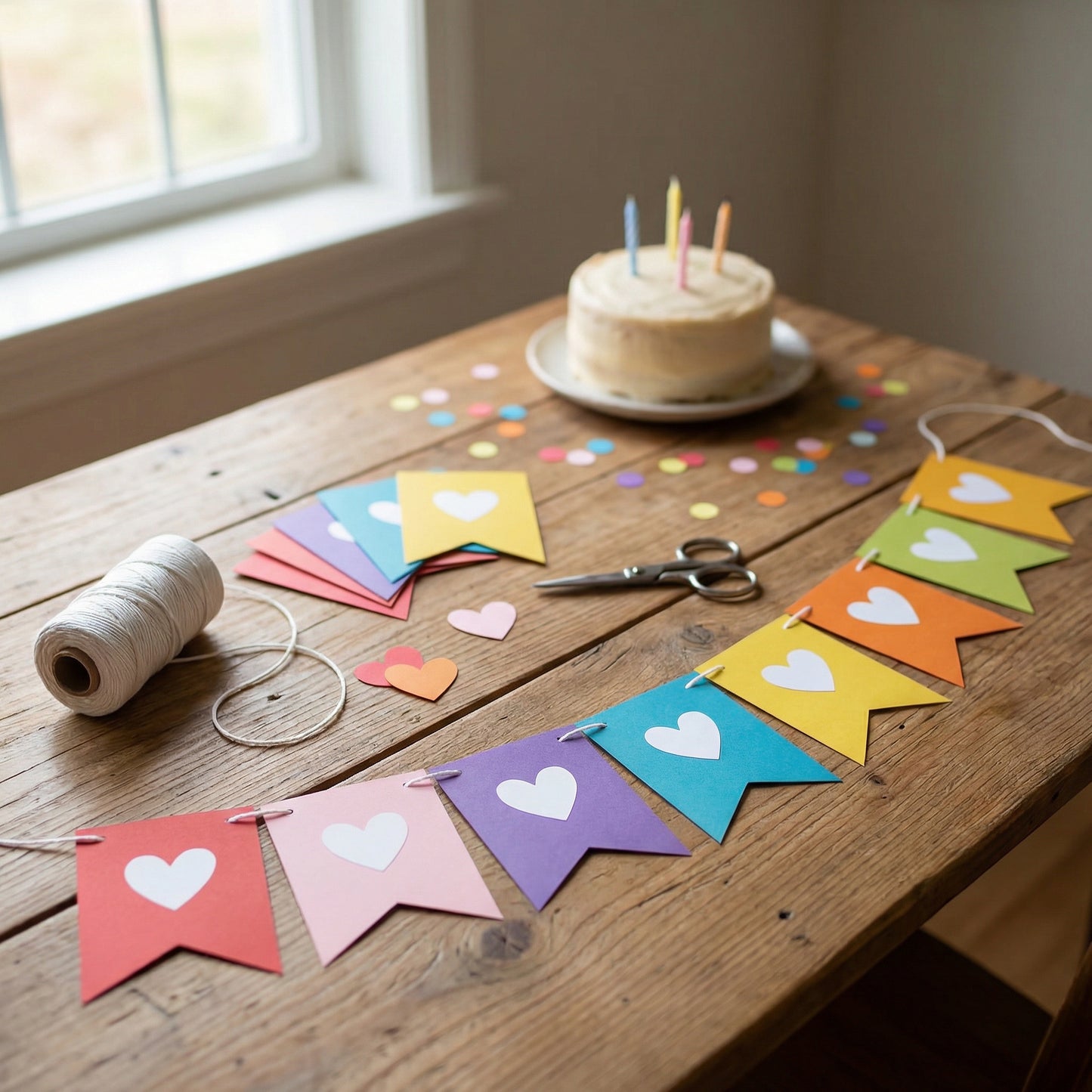 Colorful Hearts Banner