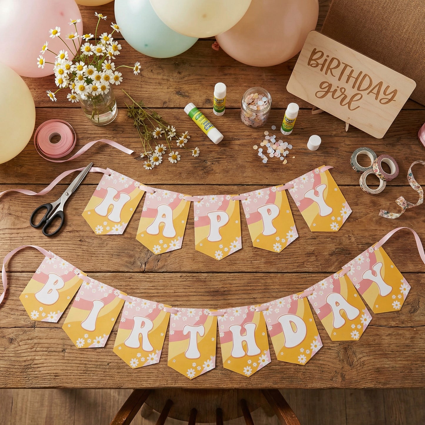 Colorful Daisy Banner