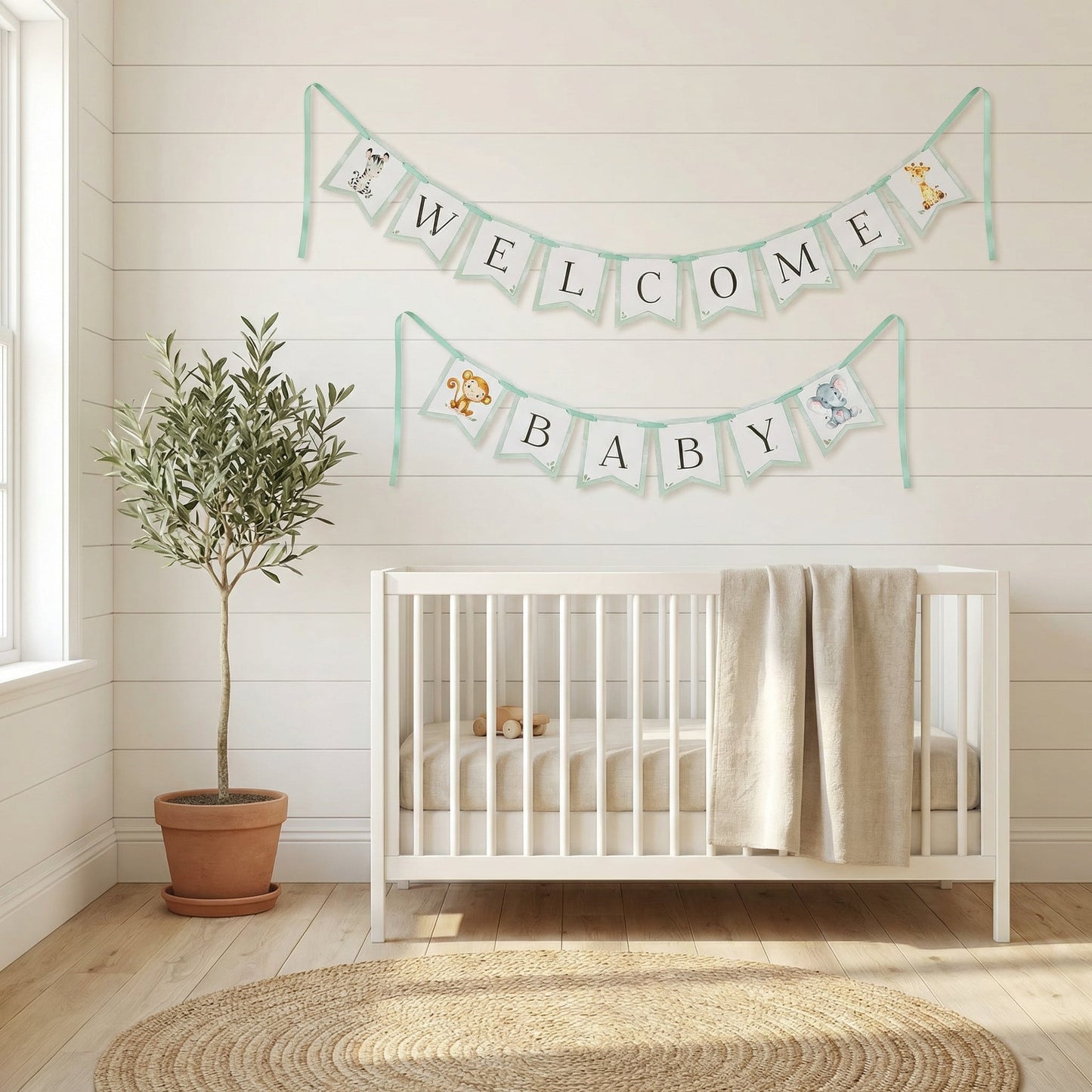 Green & Anmials Welcome Baby