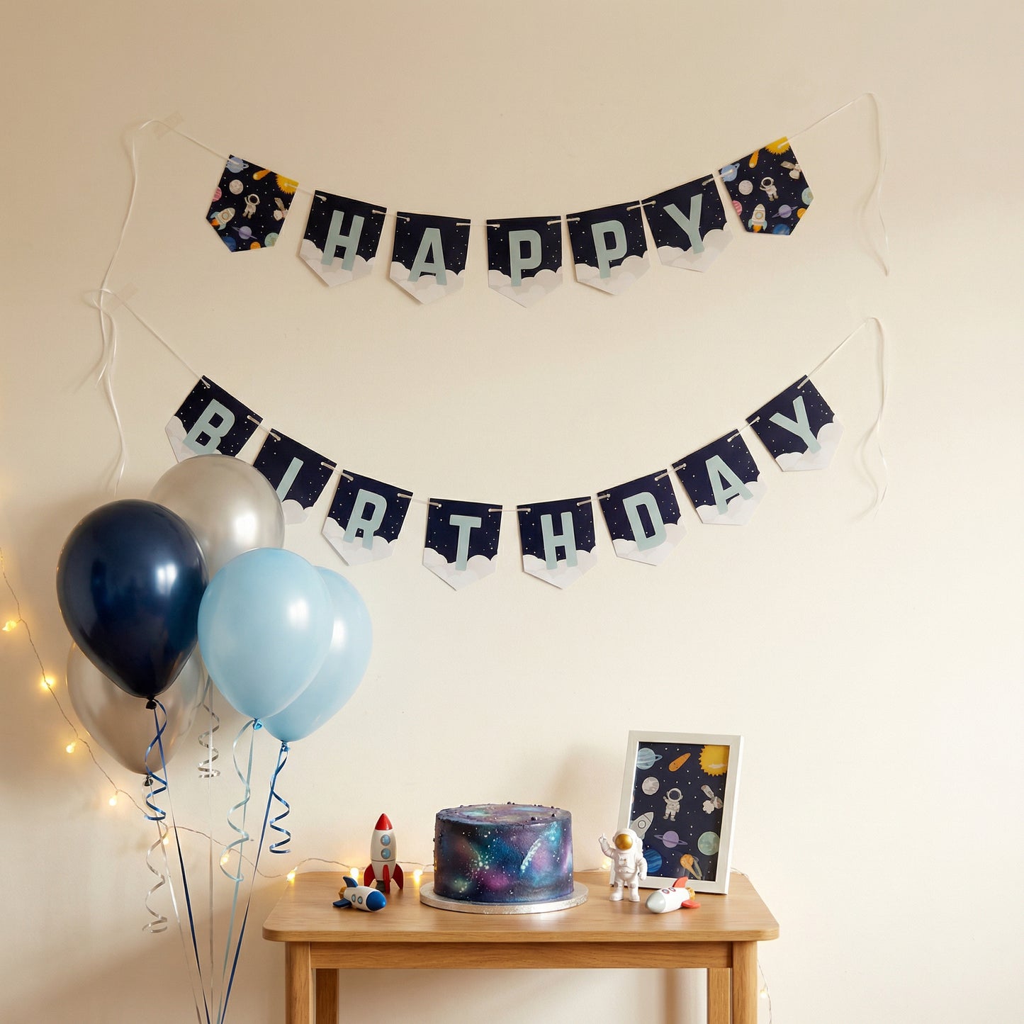 Space Happy Birthday Banner