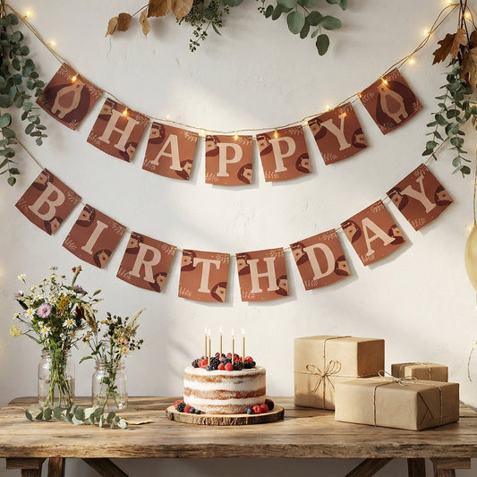 Happy Birthday Bear Banner