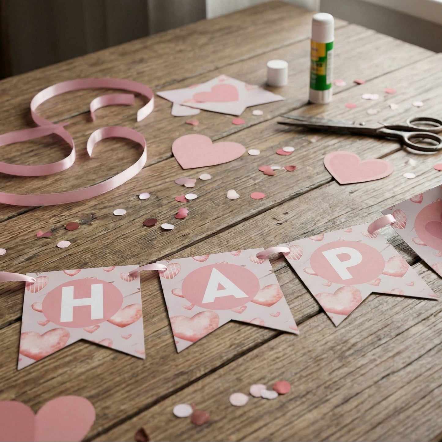 Pink Hearts Valentines Day