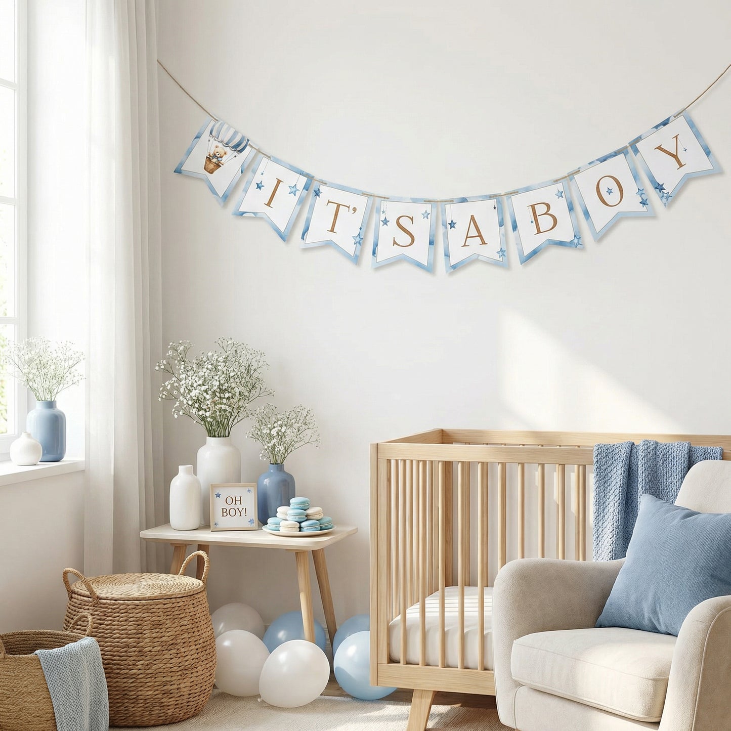 It's a Boy Teddy Bear Banner