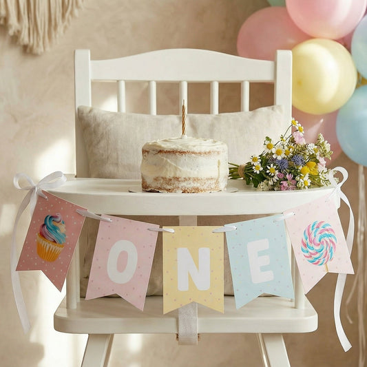 One Highchair Banner Cupcake