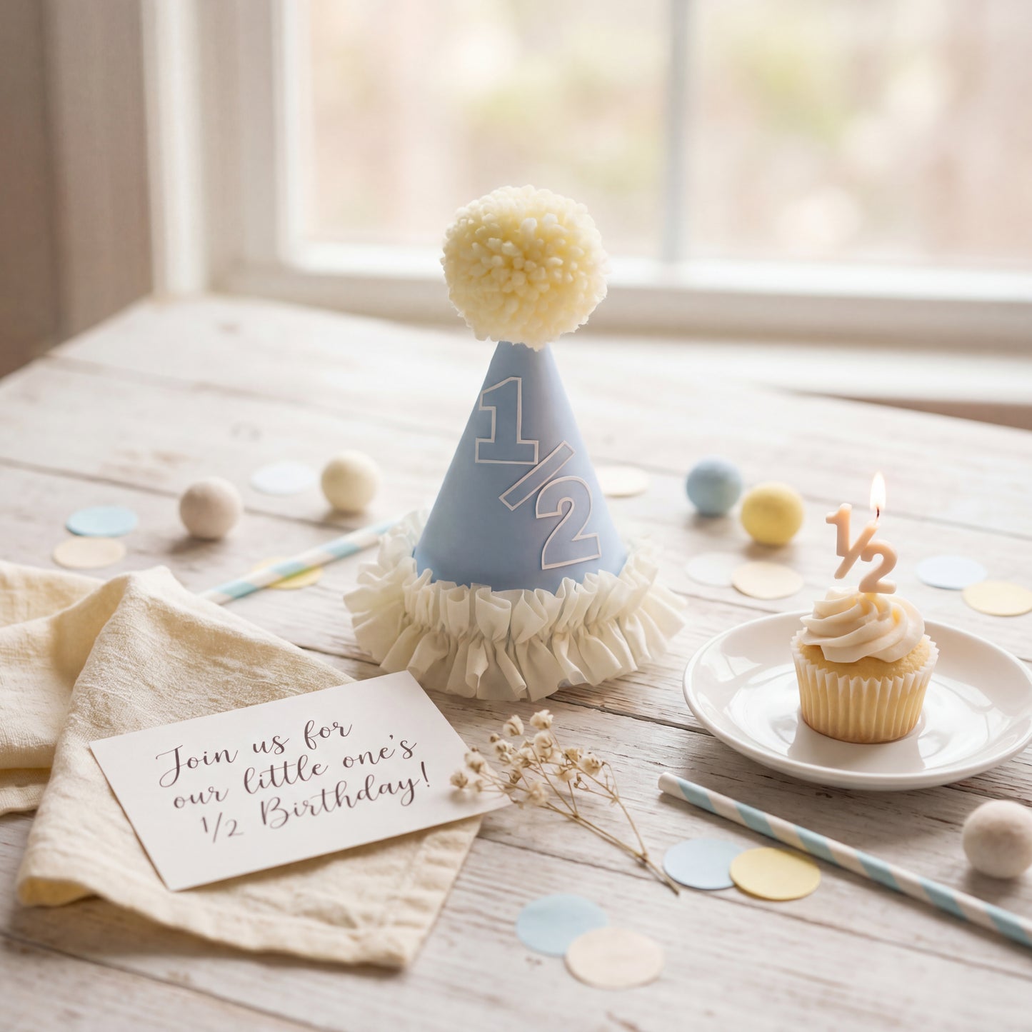 1/2 Blue Party Hat