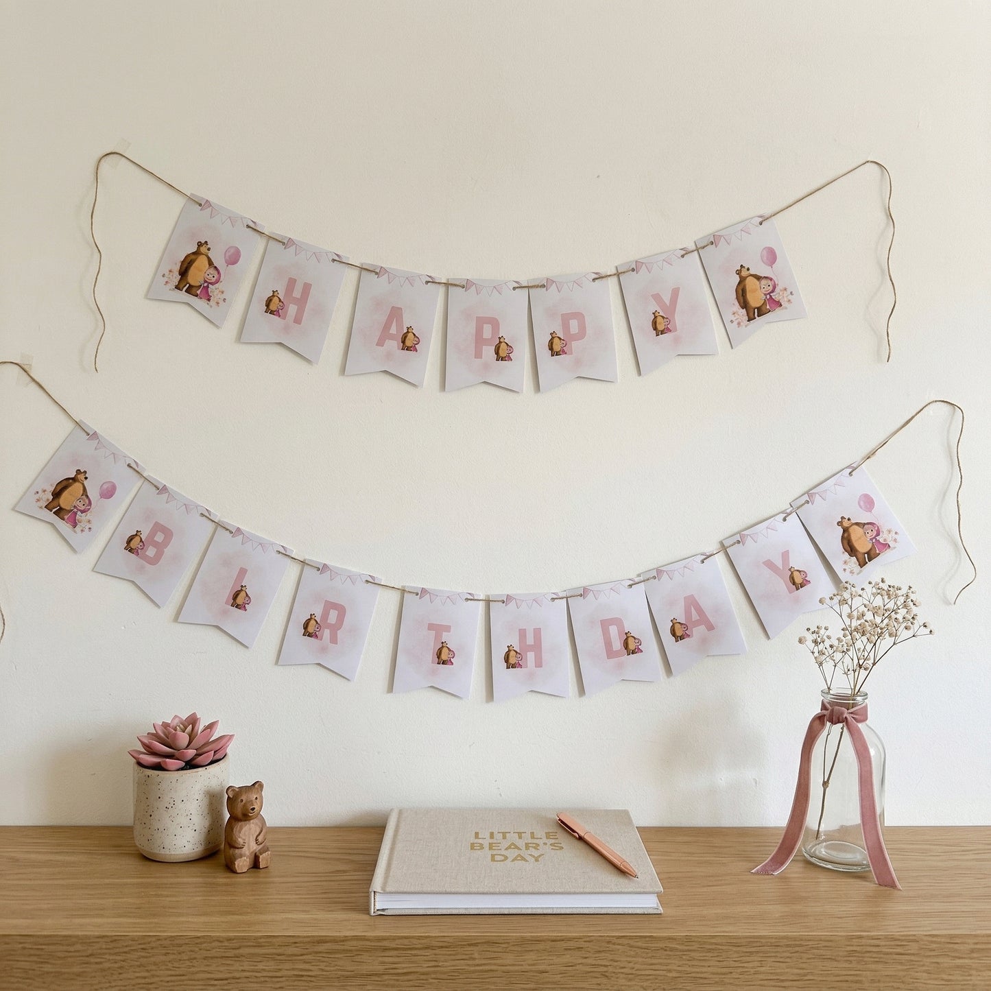 Masha & Bear Birthday Banner