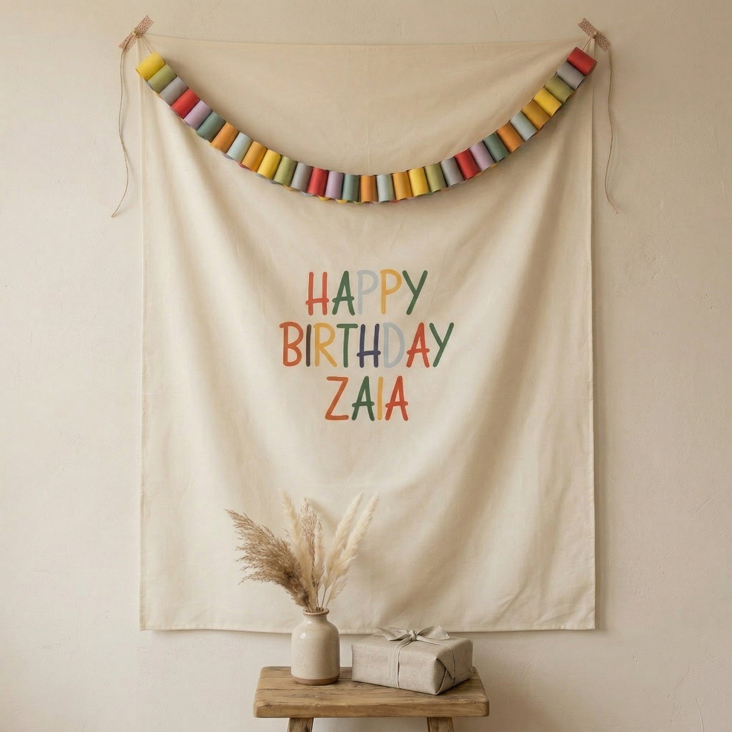 Happy Birthday Fabric Decor