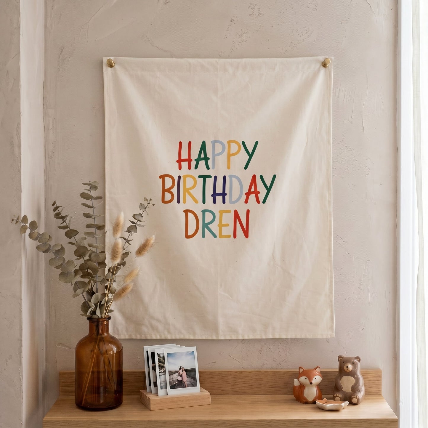Happy Birthday Fabric Decor