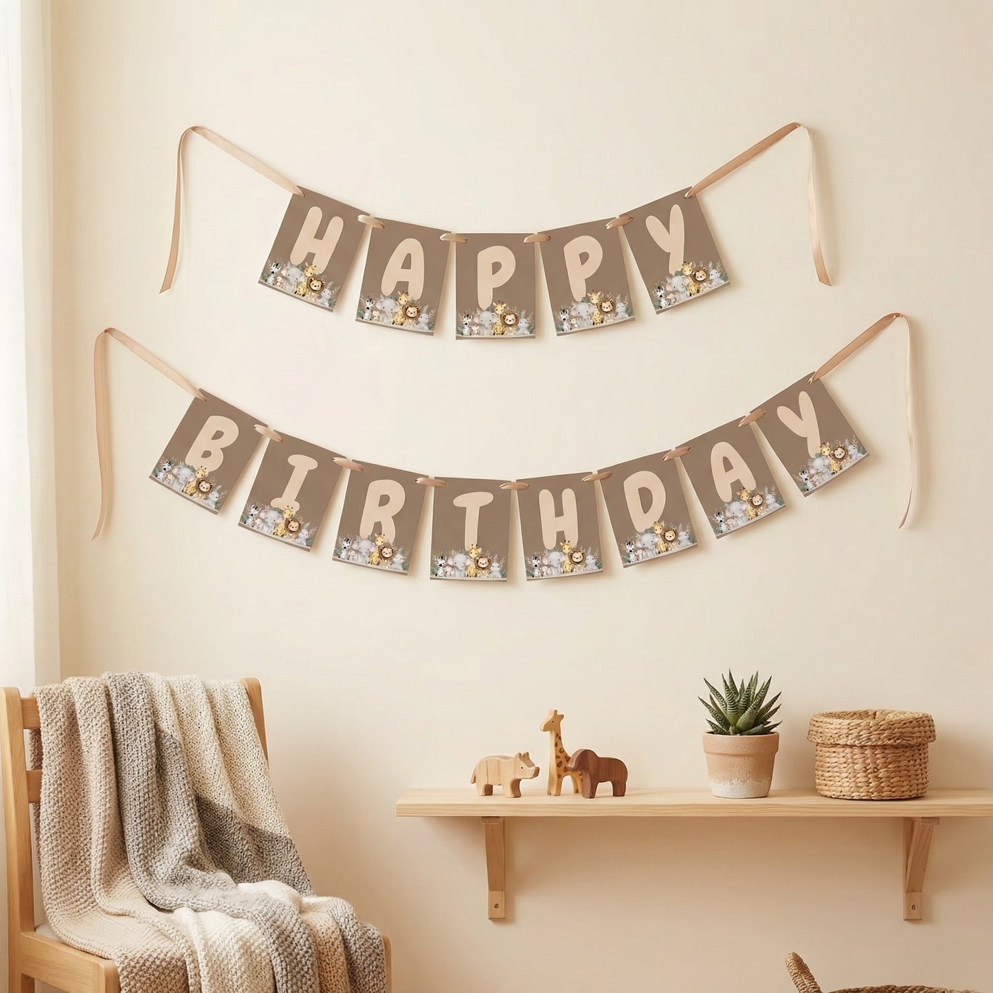 Jungle Animals Birthday Banner