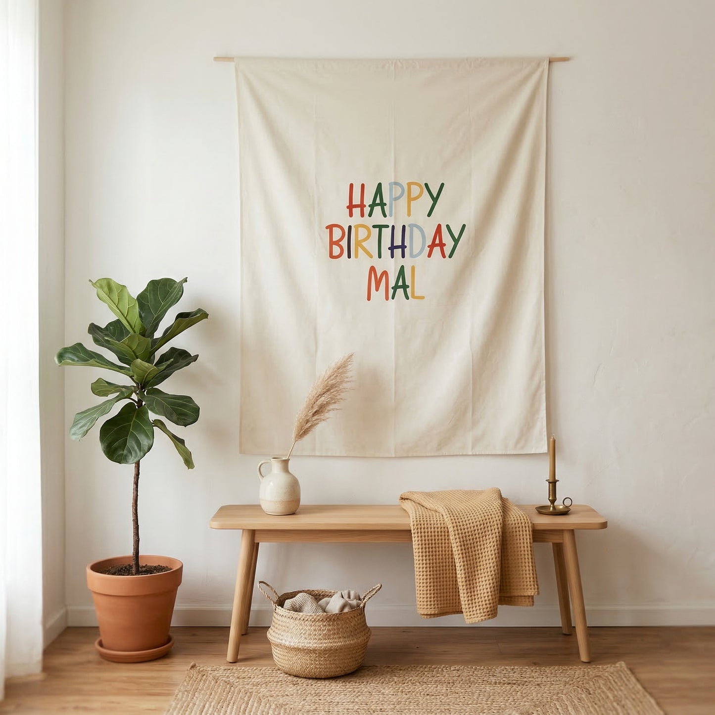 Happy Birthday Fabric Decor