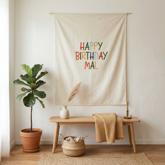 Happy Birthday Fabric Decor